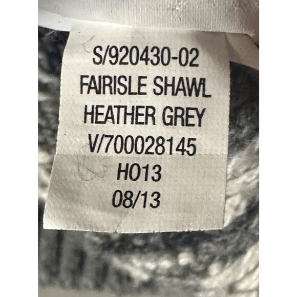 Old Navy Fair Isle Shawl Collar Sweater Gray Knit Pullover Men’s Medium - Picture 5 of 7